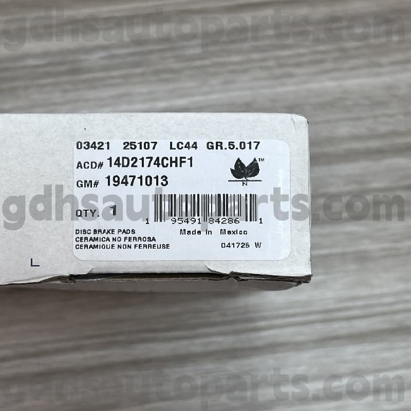 14D2174CHF1 כרית בלם ACDELCO עבור Escalade OE No.19241013